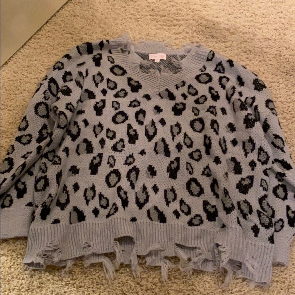 Pink Lily cheetah print sweater